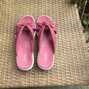 Clarks Cloudsteppers Washable Slide Drift Ave Sandals-Dusty Rose 9 Medium